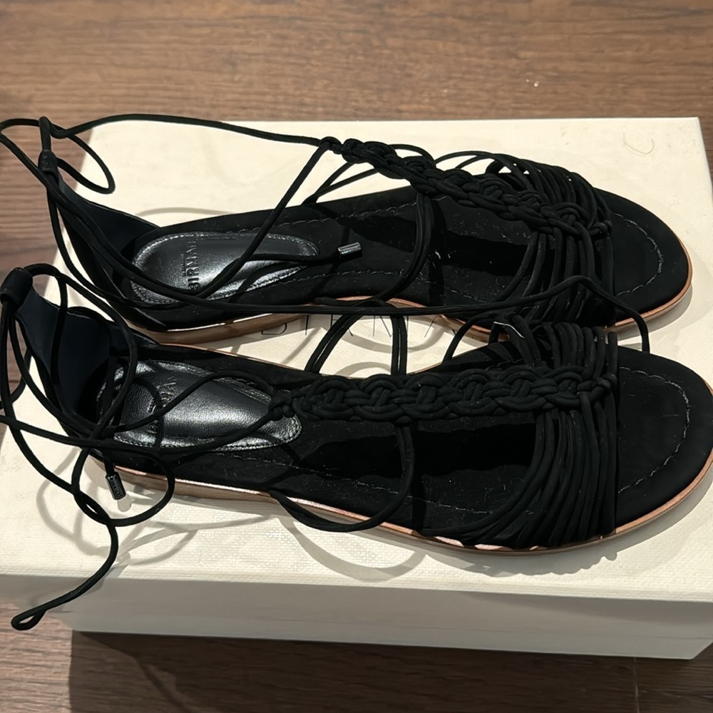 Alexandre Birman Black Braided Lace-Up Sandals - Picture 2 of 5